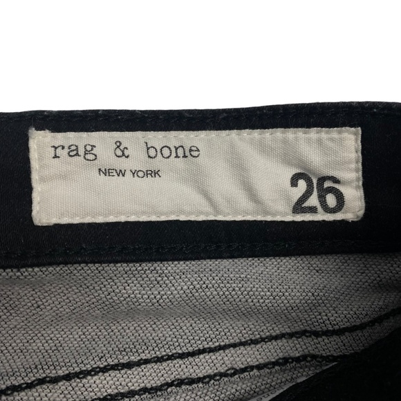 RAG & BONE Dre Low-Rise Boyfriend Jeans in Granite Black Wash Size 26 - Picture 9 of 14